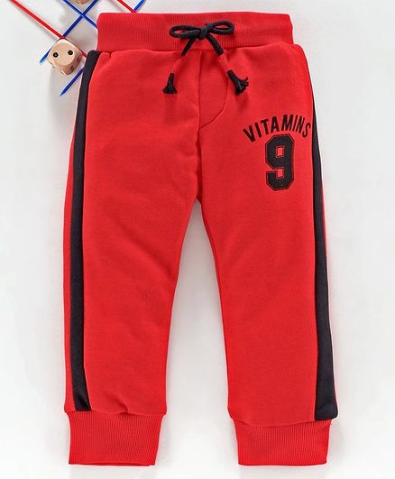 Vitamins Ankle Length Track Pants 9 Print - Red