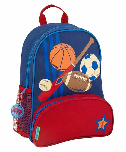 Stephen Joseph Sports Backpack Blue Red - 12.75 Inches
