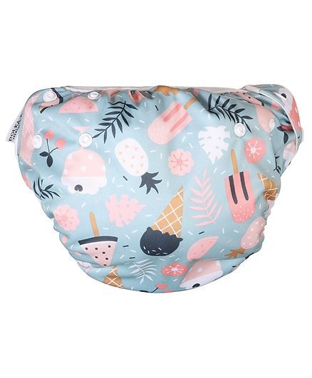 Polka Tots Reusable Swim Diaper Candy Design - Grey