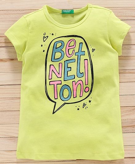 UCB Half Sleeves Tee Benetton Print - Yellow