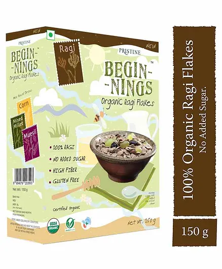 Pristine Beginnings Organic Ragi Flakes - 150 gm