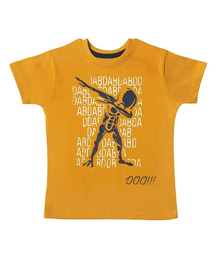 Kid Studio Short Sleeves Text Print Tee - Yellow