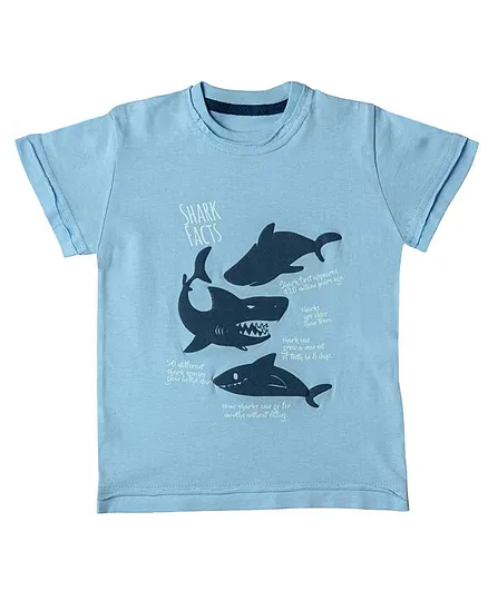Kid Studio Short Sleeves Shark Print Tee - Blue