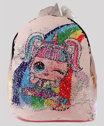 Daizy Sequin Girl Design Shimmer Bag - Silver