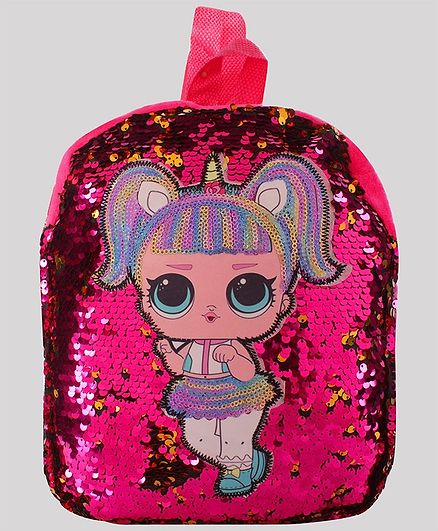 Daizy Sequin Girl Design Shimmer Bag - Dark Pink