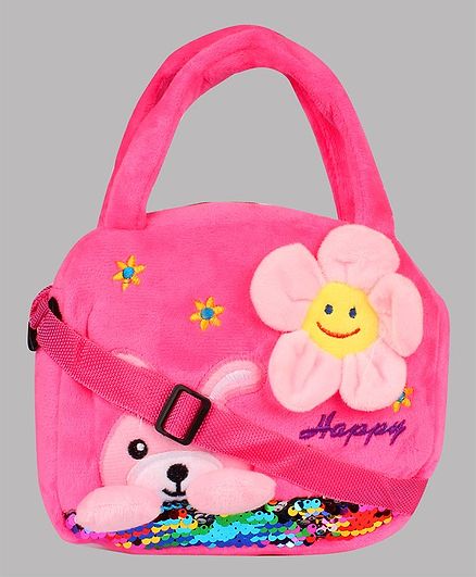 Daizy Sunflower Applique Sling Bag - Dark Pink