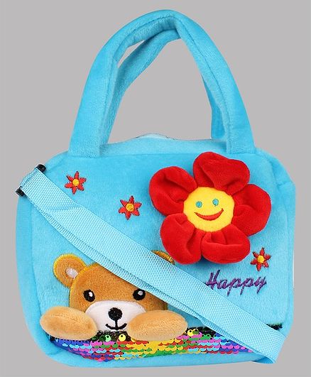 Daizy Sunflower Applique Sling Bag - Light Blue