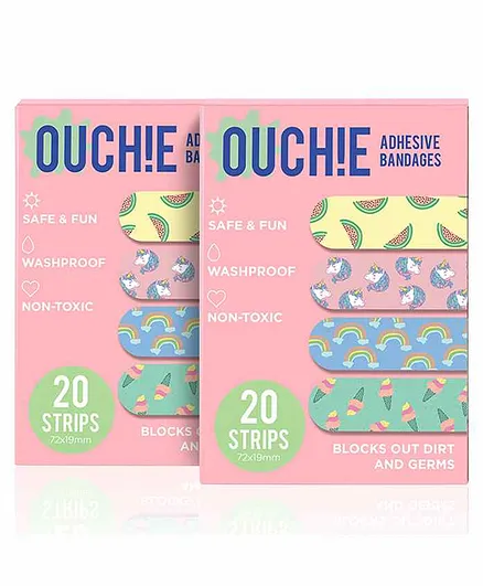 Aya Papaya Ouchie Adhesive Bandages Pack Of 2 - 40 Strips