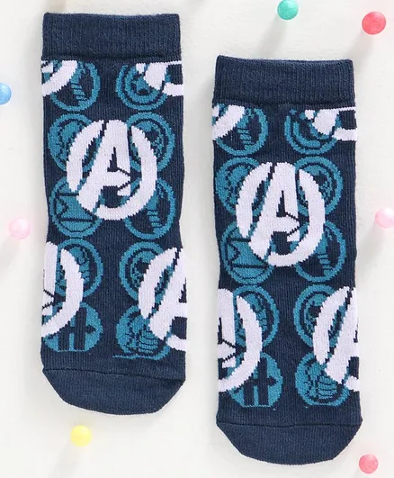 Cute Walk by Babyhug Antibacterial Ankle Length Socks Captain America Design - Blue