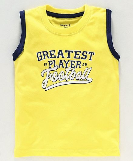 Smarty Sleeveless Tee Text Print - Yellow