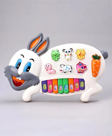 Musical Rabbit Piano - White Grey