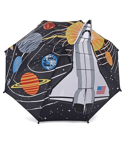 3D Pop Up Umbrella Space Print - Black