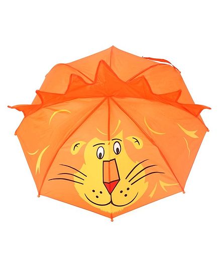 3D Pop Up Umbrella With Tiger Print - Orange