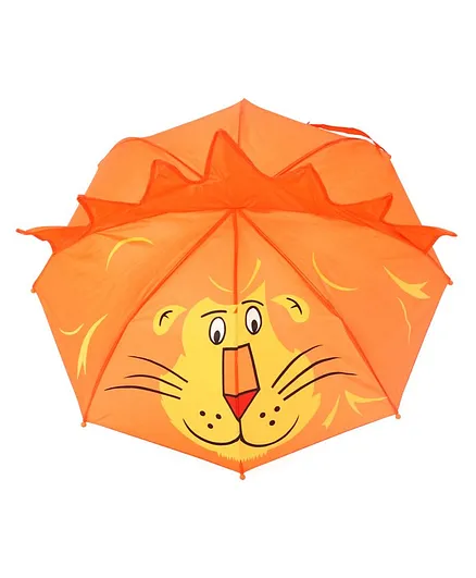 3D Pop Up Umbrella With Tiger Print - Orange