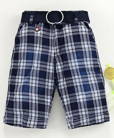 Noddy Checked Shorts With Belt - White