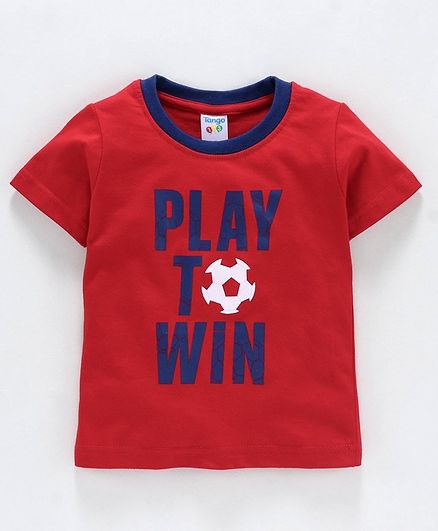 Tango Half Sleeves Tee Play To Win Print - Red