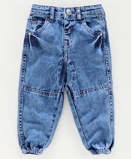 Babyoye Full Length Cotton Lycra Pannel Jeans - Blue