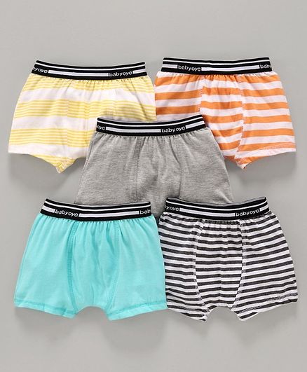 Babyoye Cotton Trunks Bear Print Pack of 5 - Multicolor