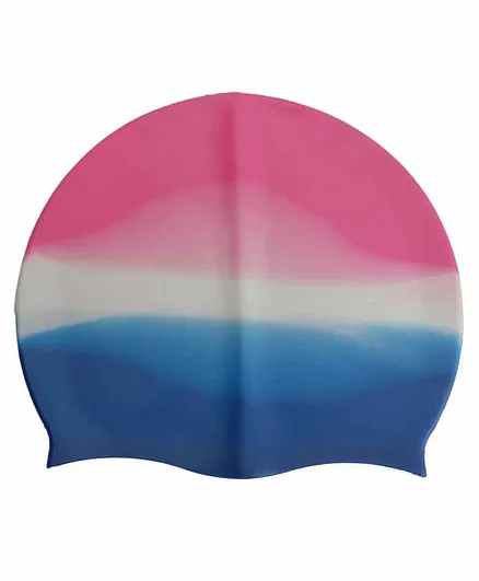 PASSION PETALS Silicone Swimming Cap - Blue Pink White