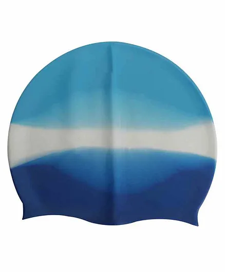 PASSION PETALS Silicone Swimming Cap - Blue White