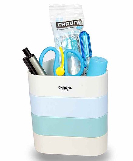 Chrome Detachable Pen Stand - Multicolor