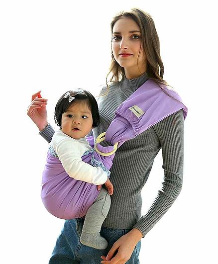 Polka Tots Baby Ring Sling Carrier Wrap Floral Print - Purple