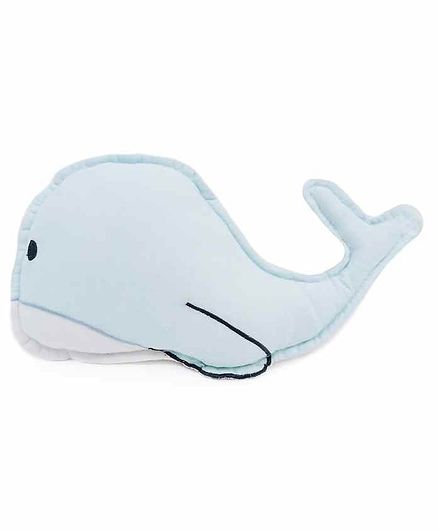 The White Cradle Whale Shaped Pillow for Baby's Cot - Blue