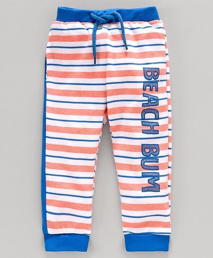 Babyoye Cotton Full Length Lounge Pant Text Print - Blue White