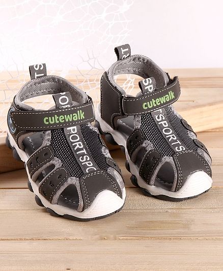 Cute Walk by Babyhug Closed Toe Sandal - Light Grey