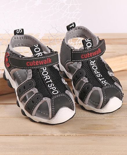 Cute Walk by Babyhug Closed Toe Sandal - Dark Grey