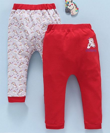 Mom's Love Full Length Leggings Unicorn Print Pack of 2 - (Color May vary)