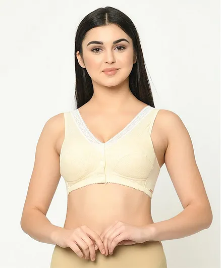 MAMMA PRESTO Lace Detailing Front Open Maternity Bra - Beige