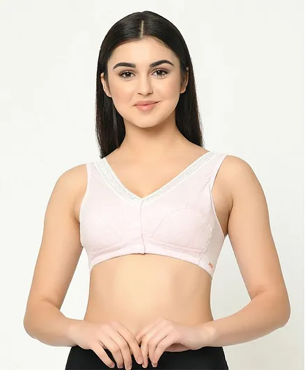MAMMA PRESTO Lace Detailing Front Open Maternity Bra - Baby Pink