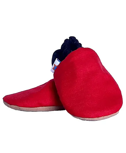 Skips Dual Color Booties - Red & Black