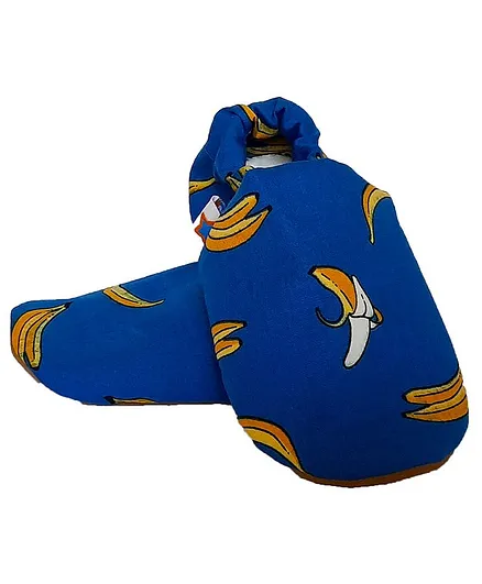 Skips Banana Print Booties - Blue