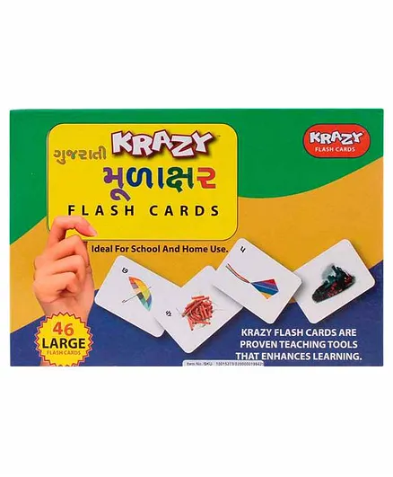 Krazy Gujarati Alphabets Flash Cards - 46 Cards