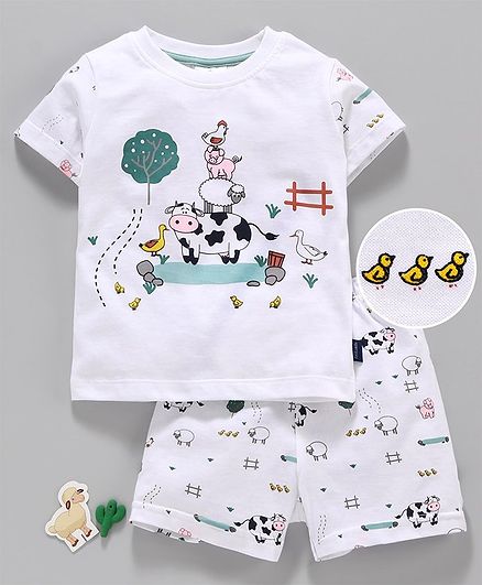 First Smile Short / Half Sleeves Suits WHITE XL(18-24 mnths)Male