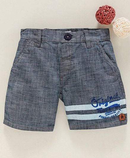 Under Fourteen Only Striped Hem Shorts - Dark Grey