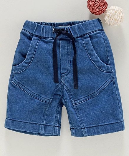 Under Fourteen Only Solid Shorts With Front Pockets - Blue