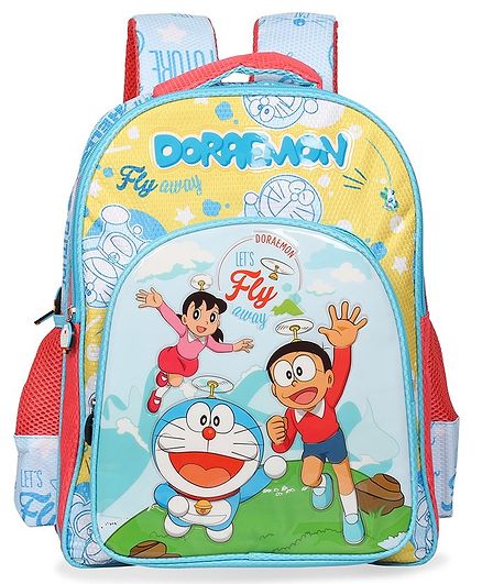 Doraemon School Bag Blue - 14 Inches