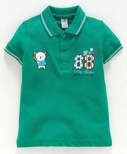 Zero Half Sleeves Tee Bear Patch - Green