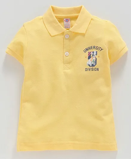 Zero Half Sleeves Tee Puppy Print - Yellow