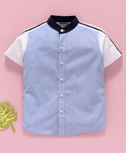 Rikidoos Solid Half Sleeves Shirt - Light Blue