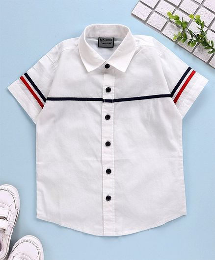 Rikidoos Solid Half Sleeves Shirt - White