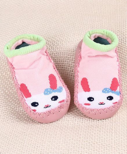 Hoppipola Cartoon Print Detailing Sock Shoes - Baby Pink