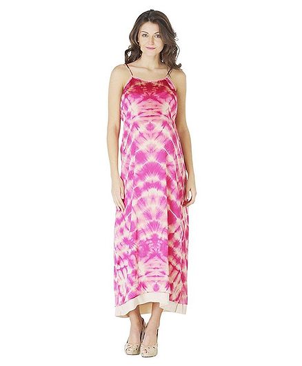Morph Tie Die Sleeveless Maternity Maxi - Pink