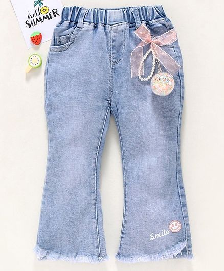 Kookie Kids Full Length Bell Bottom Jeans - Blue
