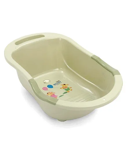 Large Bath Tub with Drain Plug Animal Print - Green