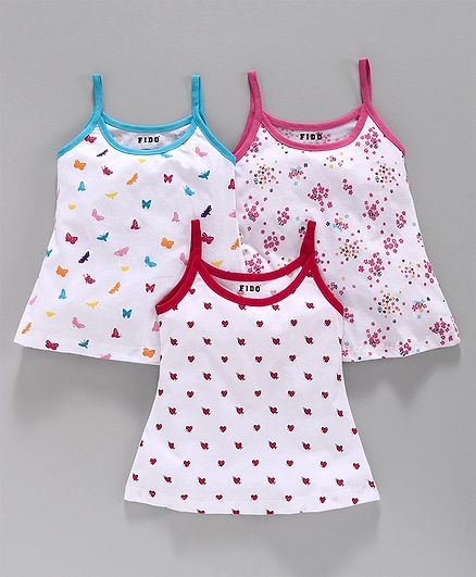 Fido Printed Singlet Neck Slips Pack of 3 - Yellow White