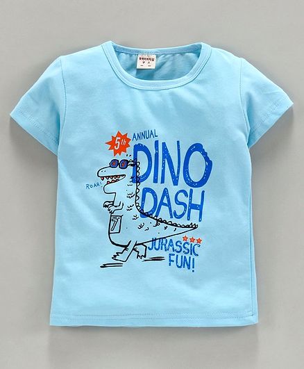 Kookie Kids Short Sleeves Tee Dino Print - Blue